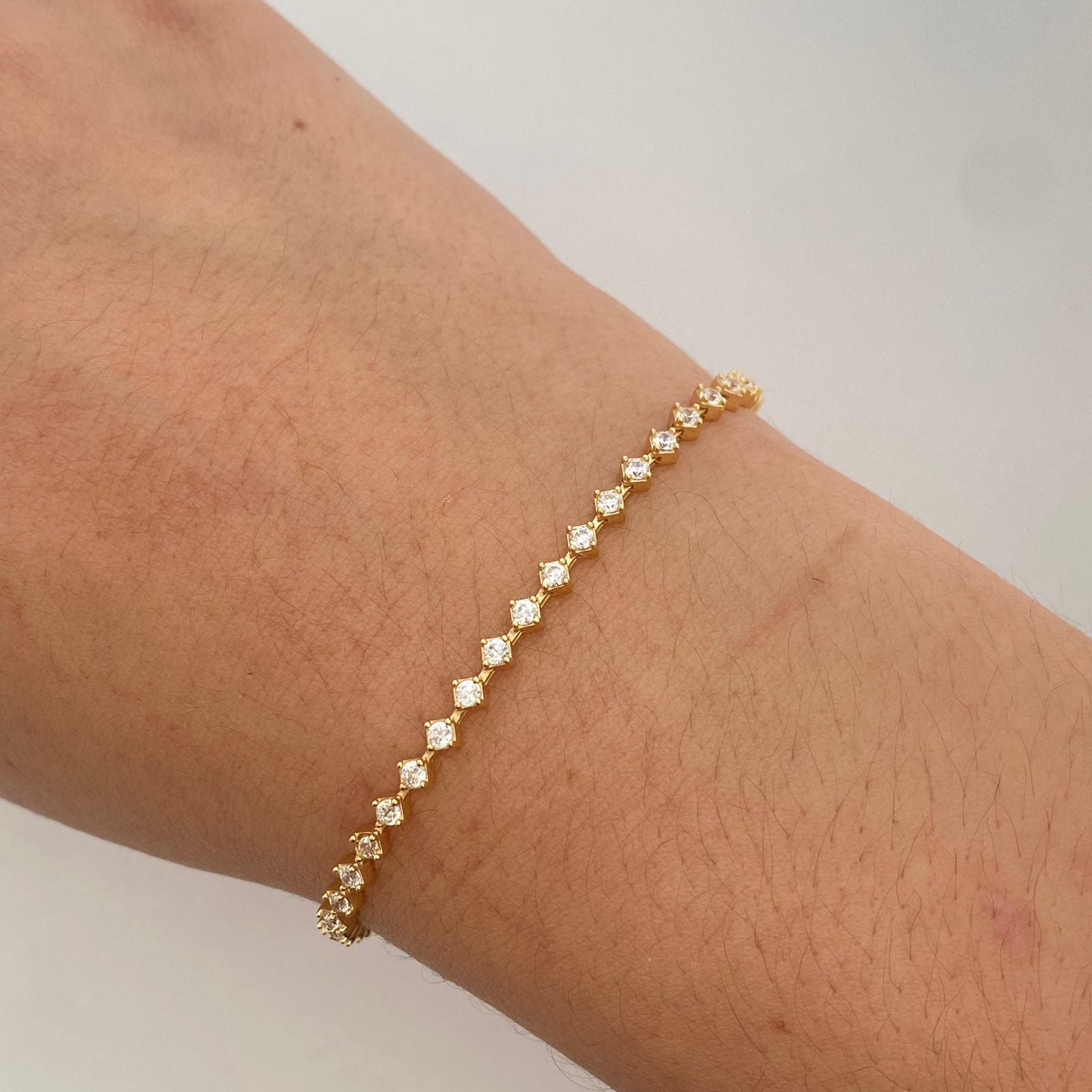 Pulso It especial circones forma rombos Oro amarillo 18k +4 / 4,65 Gr / 3,2 mm / 18,5 Cm